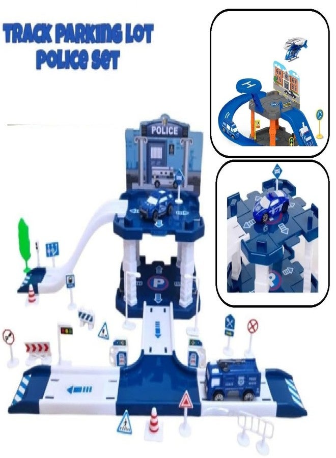 HALO NATION® Police Track Toy City Police Office Watch Tower Parking Lot Police Station Setup DIY Parking Garage Police Racing Slot Police Lot - Image 3